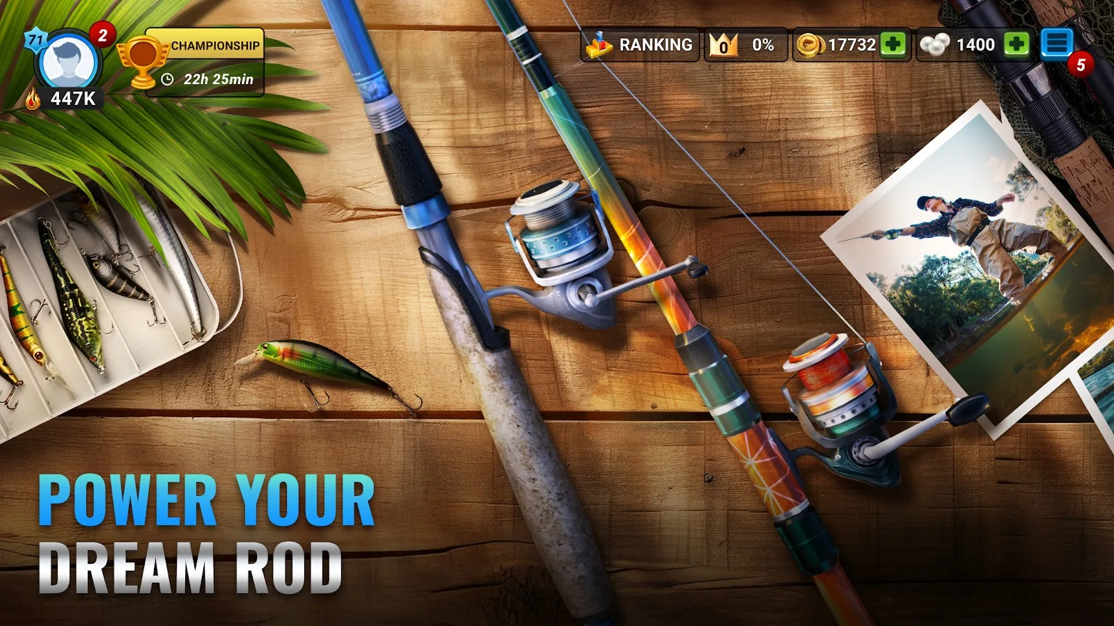 Schermata di Fishing Clash con ambientazione naturale